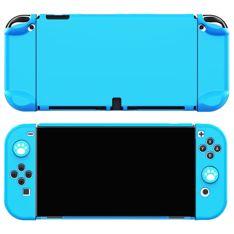 COMCOOL Dockable Case for Nintendo Switch OLED 2021 - Protective Cover Accessories for NS OLED and Joy-Con Controller with Screen Protector - Skyblue - Image 5